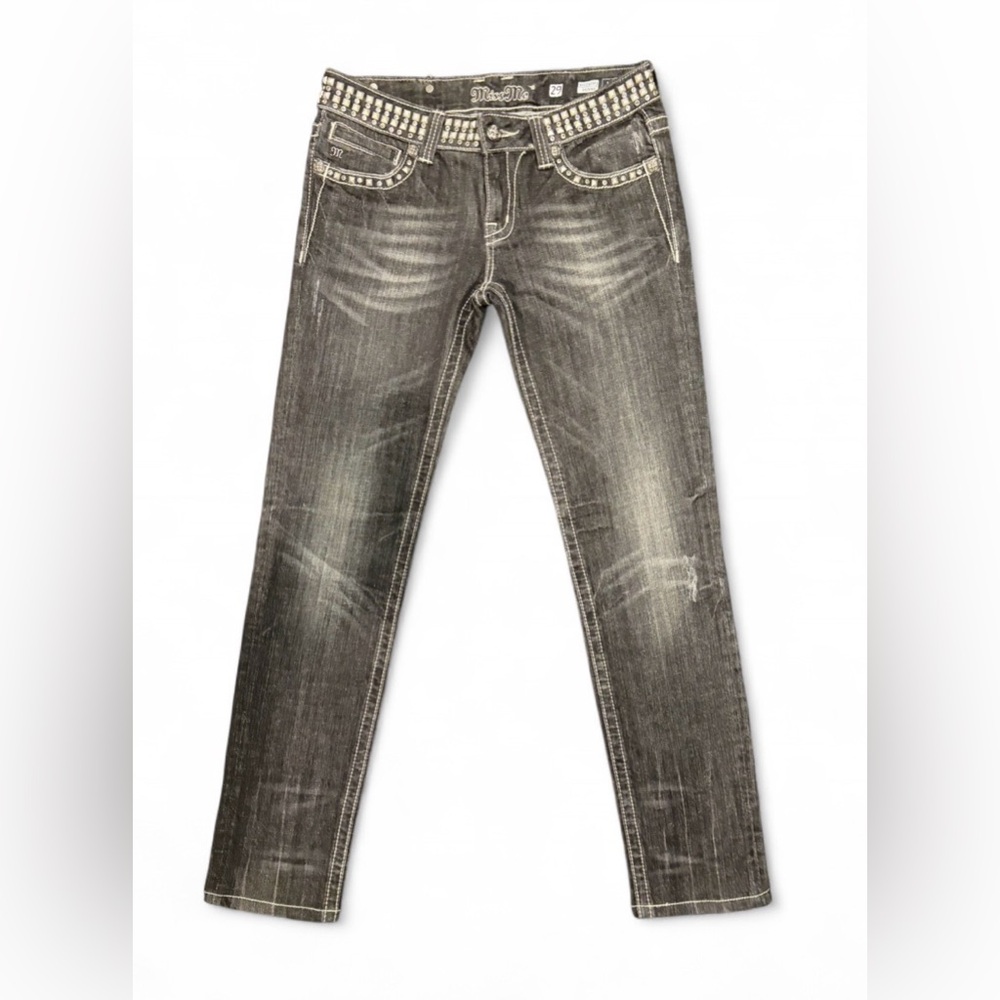 Miss Me studded, embellished, distressed skinny jeans | size 29 | 30” inseam